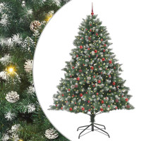 Produktbild för Konstgjord julgran Grön 240 cm PVC och Plast och Stål