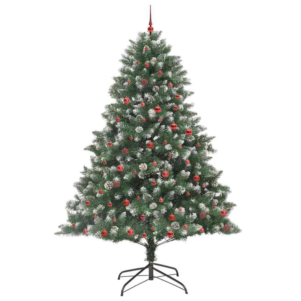 Produktbild för Konstgjord julgran Grön 240 cm PVC och Plast och Stål