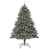 Produktbild för Konstgjord julgran Grön 240 cm PVC och Plast och Stål