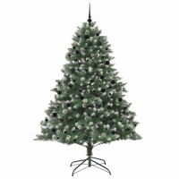 Produktbild för Konstgjord julgran Grön 240 cm PVC och Plast och Stål