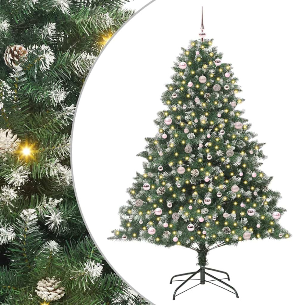 Produktbild för Konstgjord julgran Grön 240 cm PVC och Plast och Stål