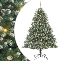 Produktbild för Konstgjord julgran Grön 240 cm PVC och Plast och Stål