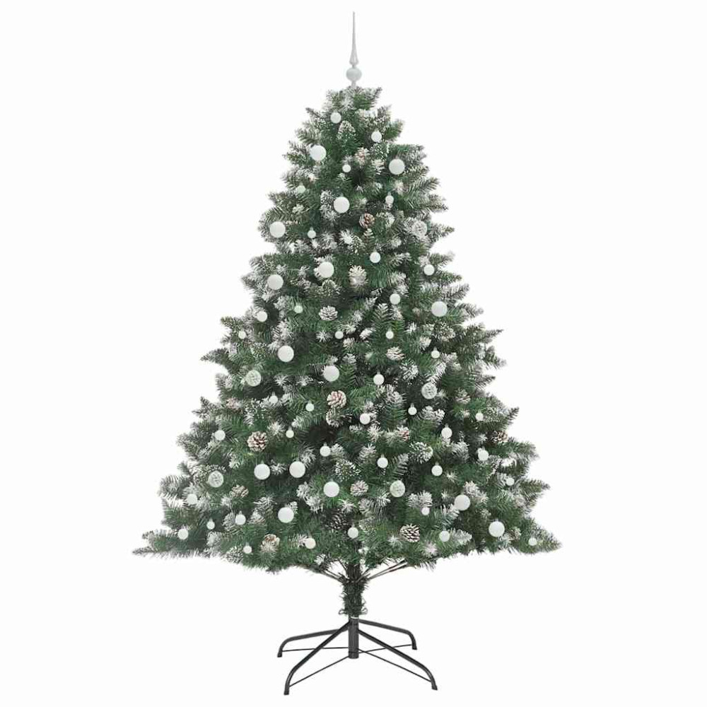 Produktbild för Konstgjord julgran Grön 240 cm PVC och Plast och Stål