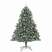 Produktbild för Konstgjord julgran Grön 240 cm PVC och Plast och Stål