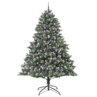 Produktbild för Konstgjord julgran Grön 240 cm PVC och Plast och Stål