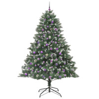 Produktbild för Konstgjord julgran Grön 240 cm PVC och Plast och Stål