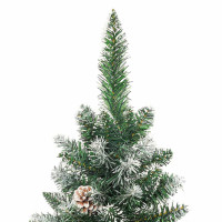 Produktbild för Konstgjort smalt julträd med 300 LED-lampor Grön och Vit 240 cm