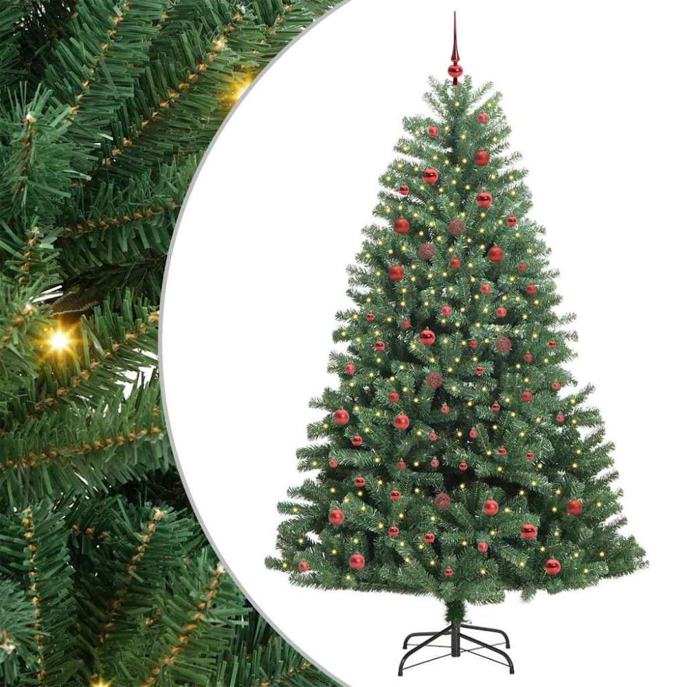 Produktbild för Plast Hingad Julgran med stativ Grön 210 cm PVC och metall