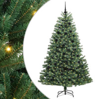 Produktbild för Plast Hingad Julgran med stativ Grön 210 cm PVC och metall