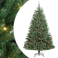 Produktbild för Plast Hingad Julgran med stativ Grön 240 cm PVC och metall