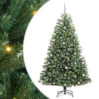 Produktbild för Plast Hingad Julgran med stativ Grön 240 cm PVC och metall