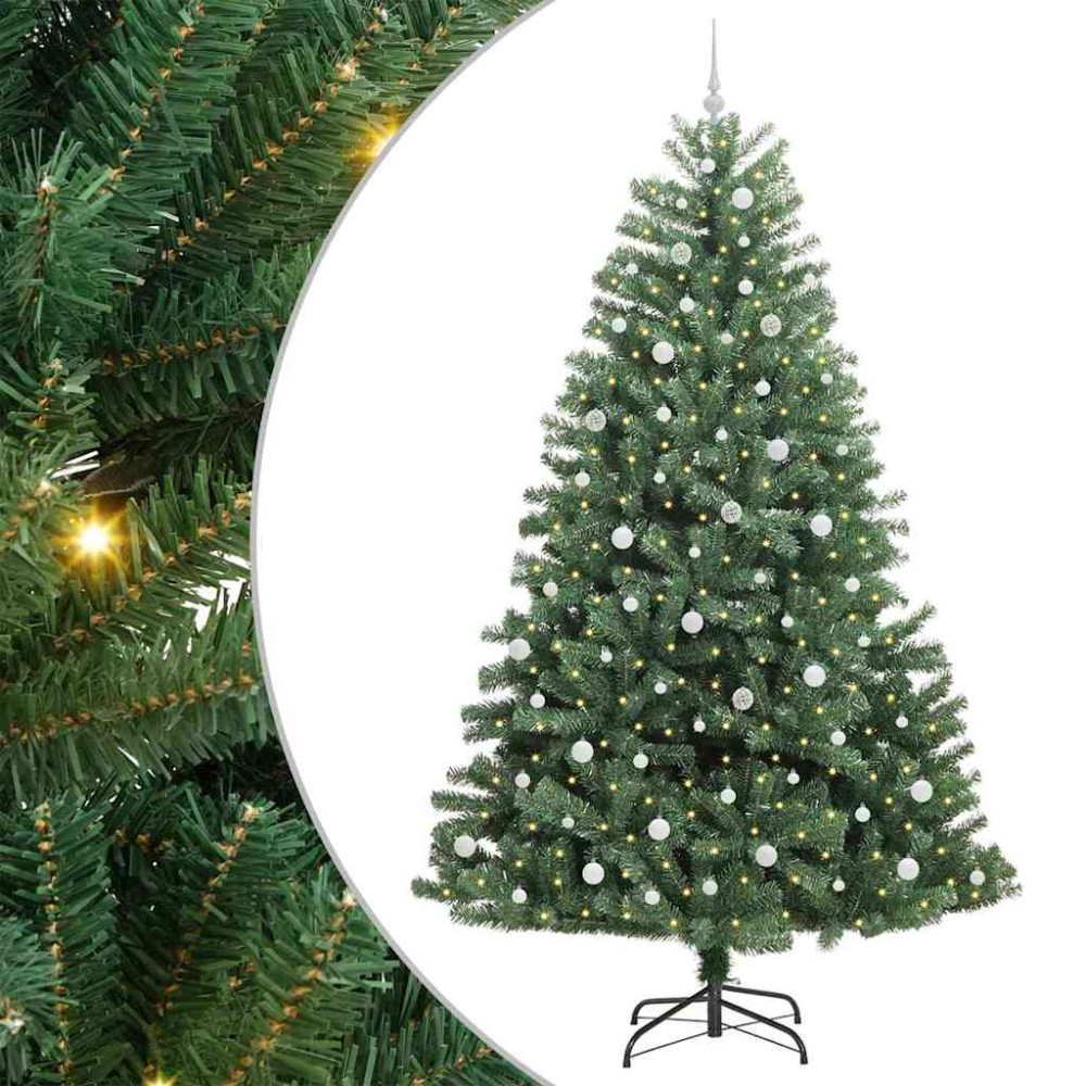 Produktbild för Plast Hingad Julgran med stativ Grön 240 cm PVC och metall