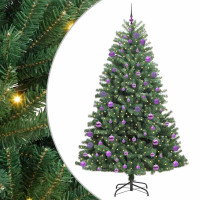 Produktbild för Plast Hingad Julgran med stativ Grön 240 cm PVC och metall