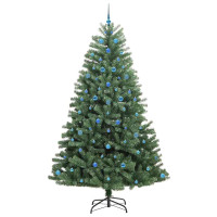 Produktbild för Plast Hingad Julgran med stativ Grön 240 cm PVC och metall