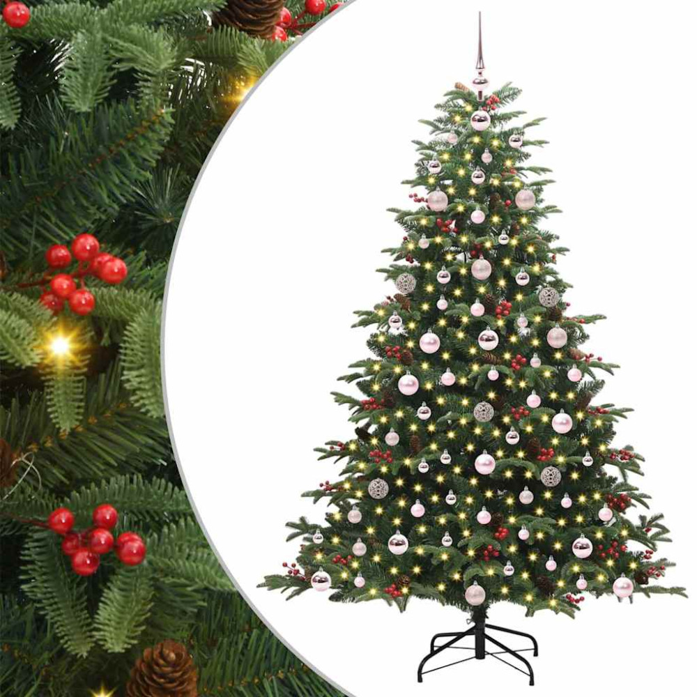 Produktbild för Konstgjord julgran Grön 180 cm PVC och Metall och Plast