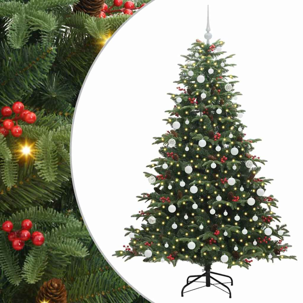 Produktbild för Konstgjord julgran Grön 180 cm PVC och Metall och Plast