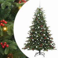 Produktbild för Konstgjord julgran Grön 180 cm PVC och Metall och Plast