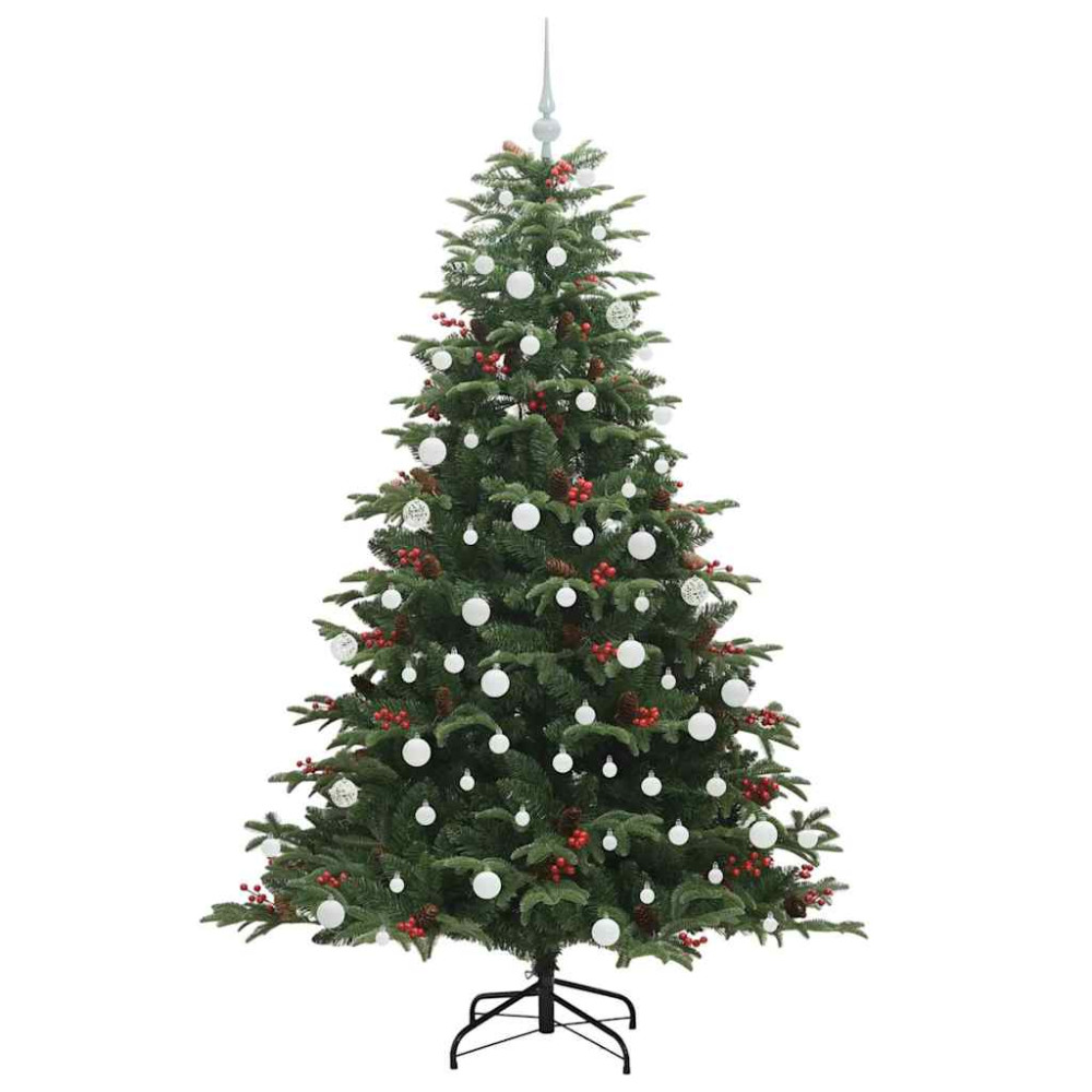 Produktbild för Konstgjord julgran Grön 180 cm PVC och Metall och Plast