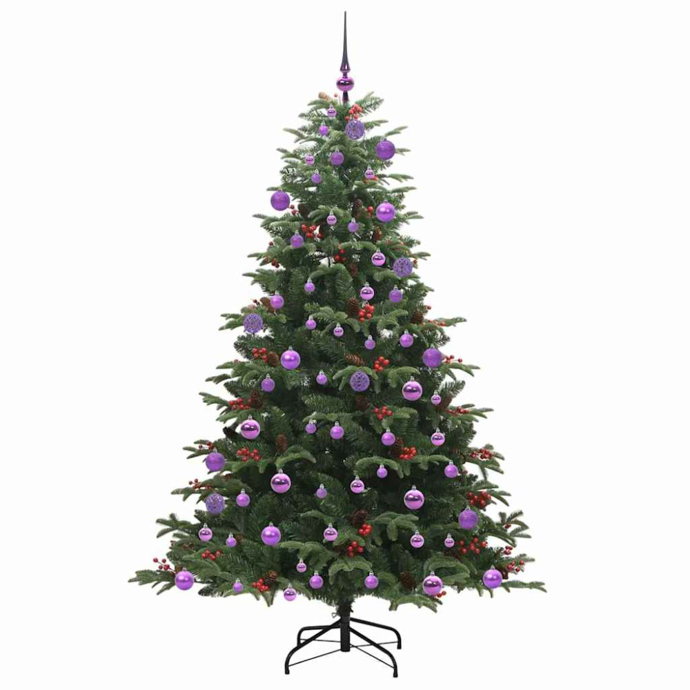 Produktbild för Konstgjord julgran Grön 180 cm PVC och Metall och Plast
