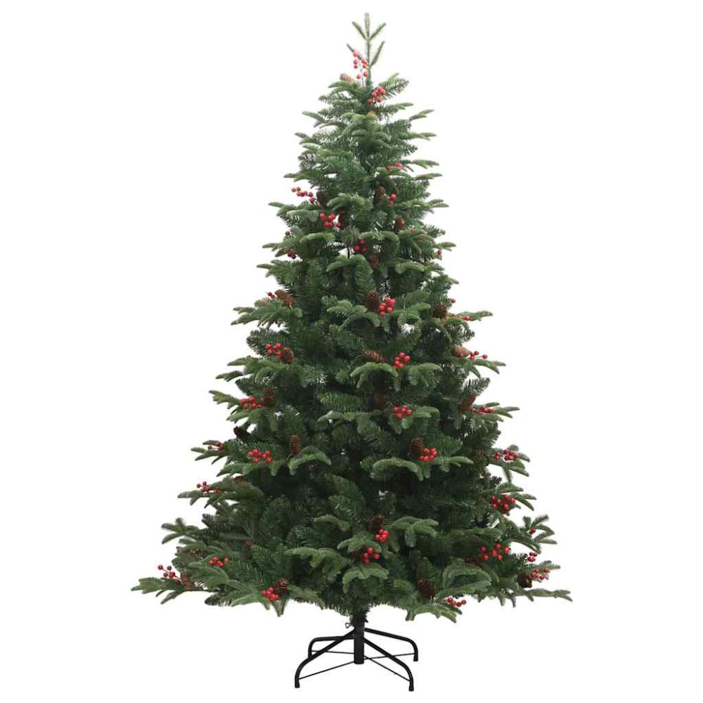 Produktbild för Konstgjord julgran Grön 180 cm PVC och Metall och Plast