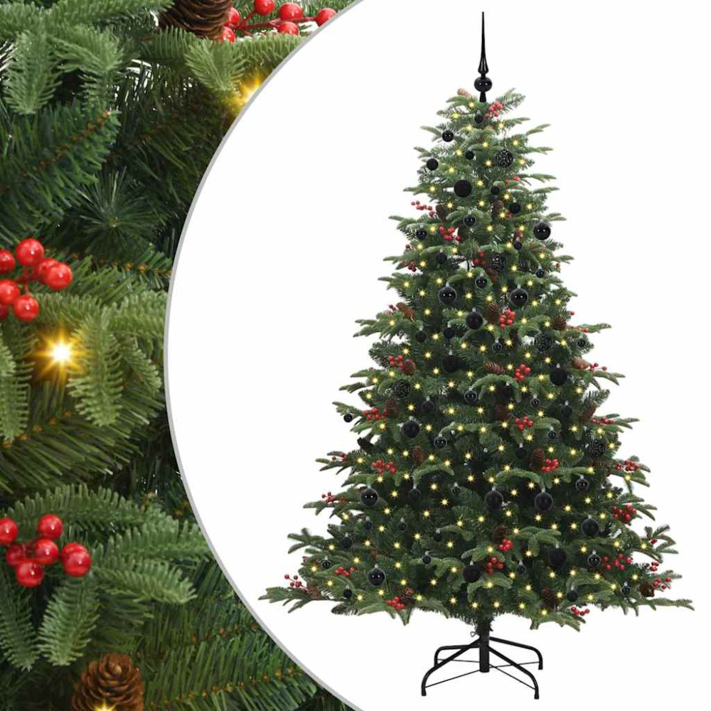 Produktbild för Konstgjord julgran Grön 210 cm PVC och Metall och Plast