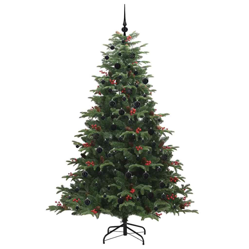 Produktbild för Konstgjord julgran Grön 210 cm PVC och Metall och Plast