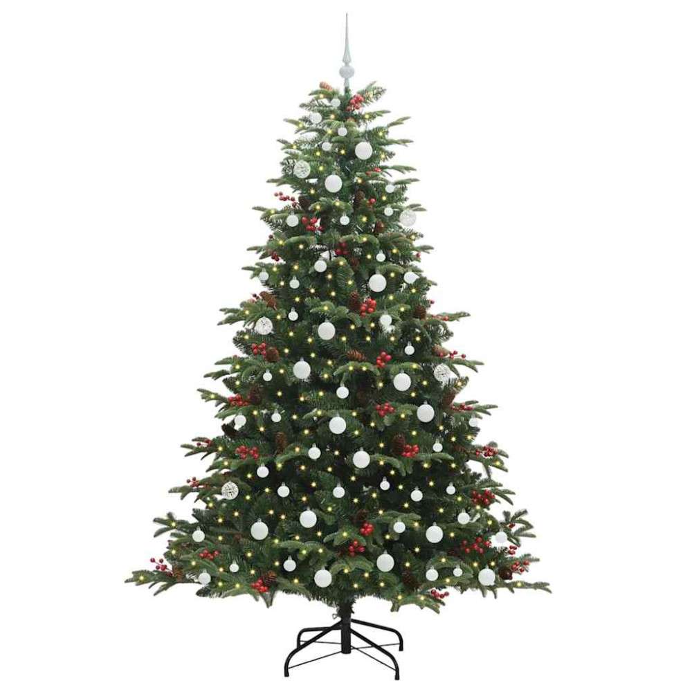 Produktbild för Konstgjord julgran Grön 210 cm PVC och Metall och Plast