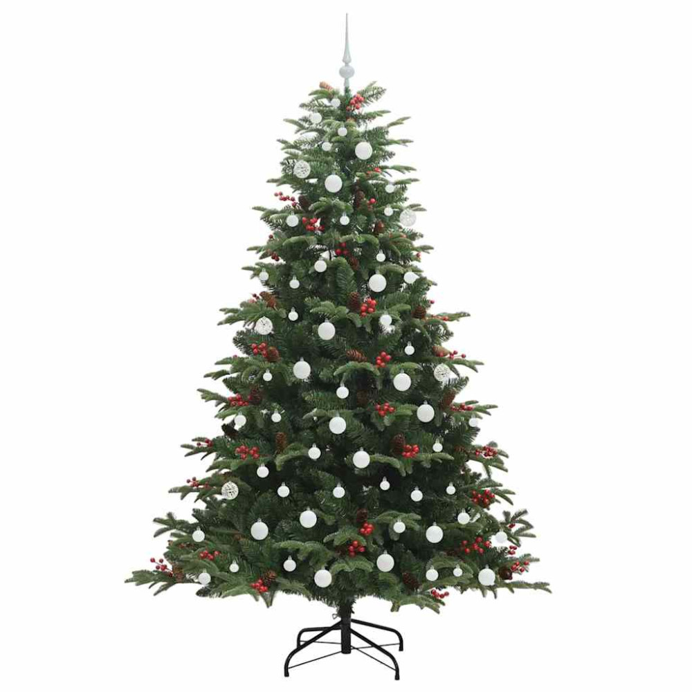 Produktbild för Konstgjord julgran Grön 210 cm PVC och Metall och Plast