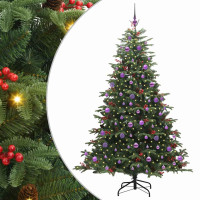 Produktbild för Konstgjord julgran Grön 210 cm PVC och Metall och Plast