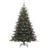 Produktbild för Konstgjord julgran Grön 210 cm PVC och Metall och Plast