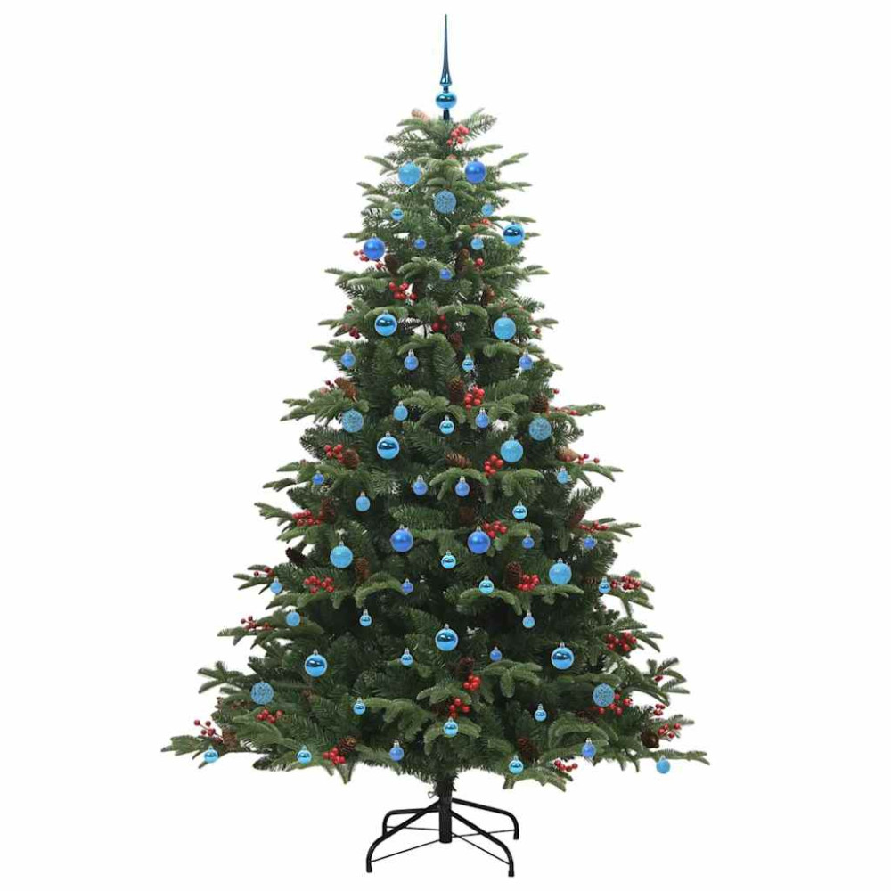 Produktbild för Konstgjord julgran Grön 210 cm PVC och Metall och Plast