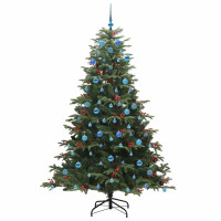Produktbild för Konstgjord julgran Grön 210 cm PVC och Metall och Plast