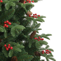 Produktbild för Konstgjord julgran Grön 240 cm PVC och Metall och Plast