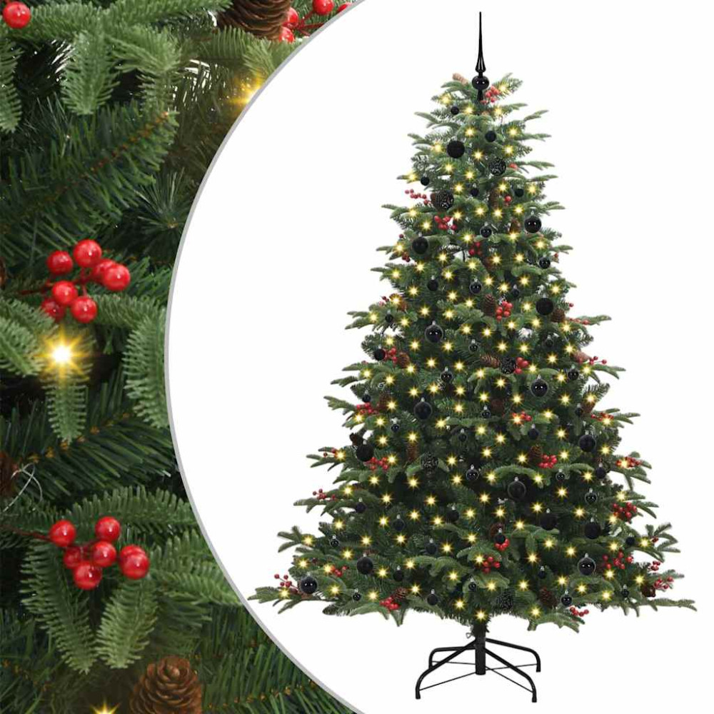 Produktbild för Konstgjord julgran Grön 240 cm PVC och Metall och Plast