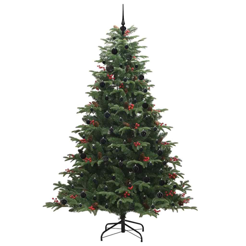 Produktbild för Konstgjord julgran Grön 240 cm PVC och Metall och Plast