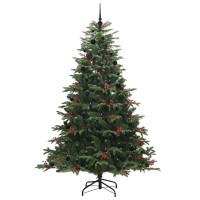 Produktbild för Konstgjord julgran Grön 240 cm PVC och Metall och Plast