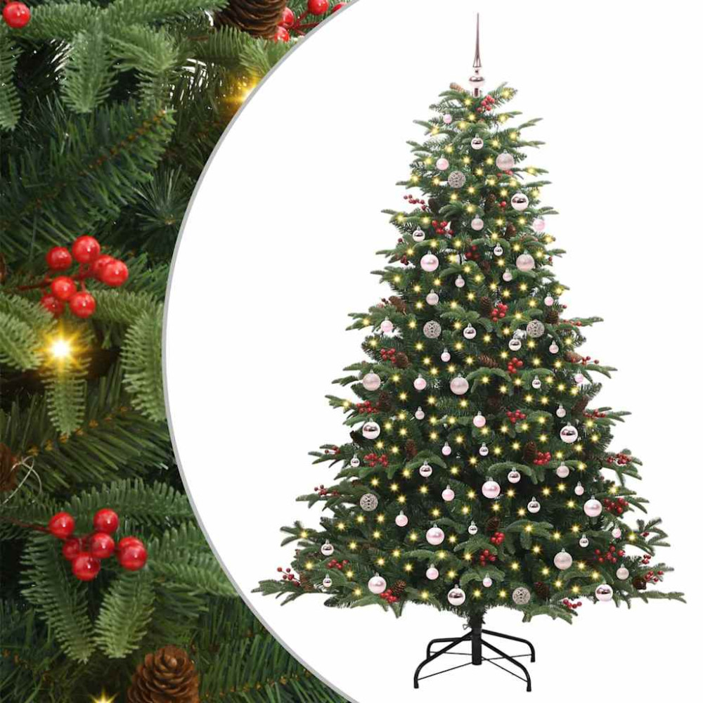 Produktbild för Konstgjord julgran Grön 240 cm PVC och Metall och Plast