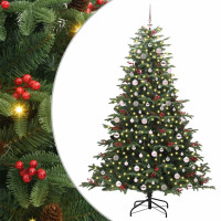 Produktbild för Konstgjord julgran Grön 240 cm PVC och Metall och Plast