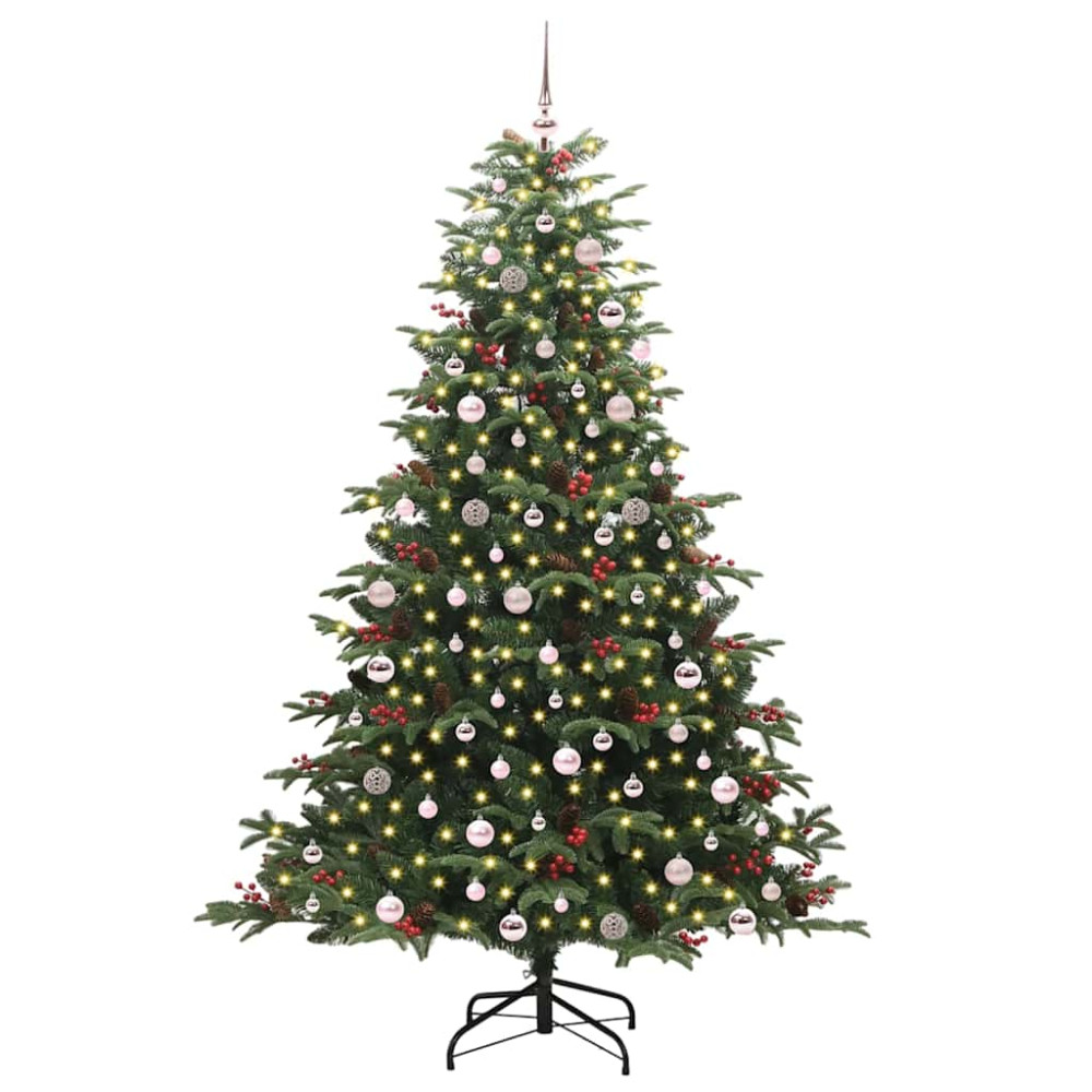 Produktbild för Konstgjord julgran Grön 240 cm PVC och Metall och Plast