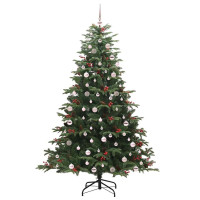 Produktbild för Konstgjord julgran Grön 240 cm PVC och Metall och Plast