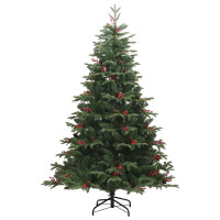 Produktbild för Konstgjord julgran Grön 240 cm PVC och Metall och Plast