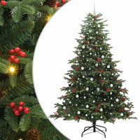 Produktbild för Konstgjord julgran Grön 240 cm PVC och Metall och Plast