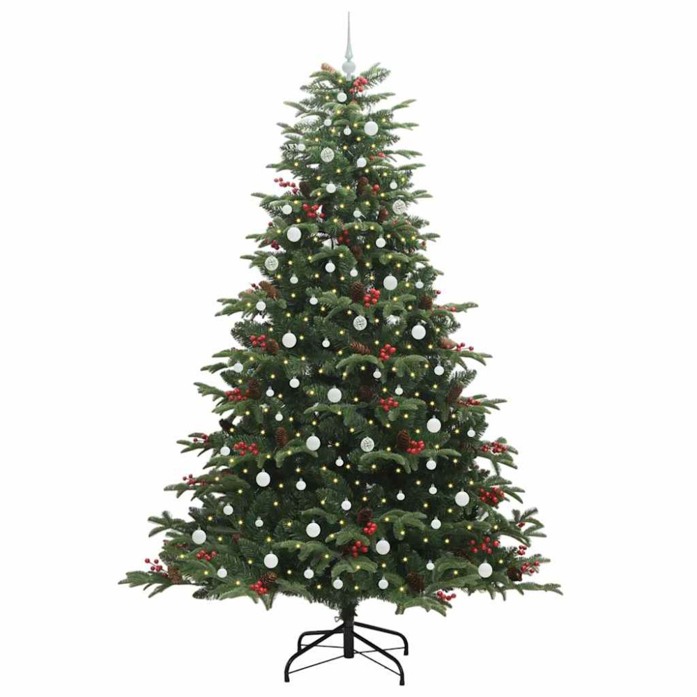 Produktbild för Konstgjord julgran Grön 240 cm PVC och Metall och Plast