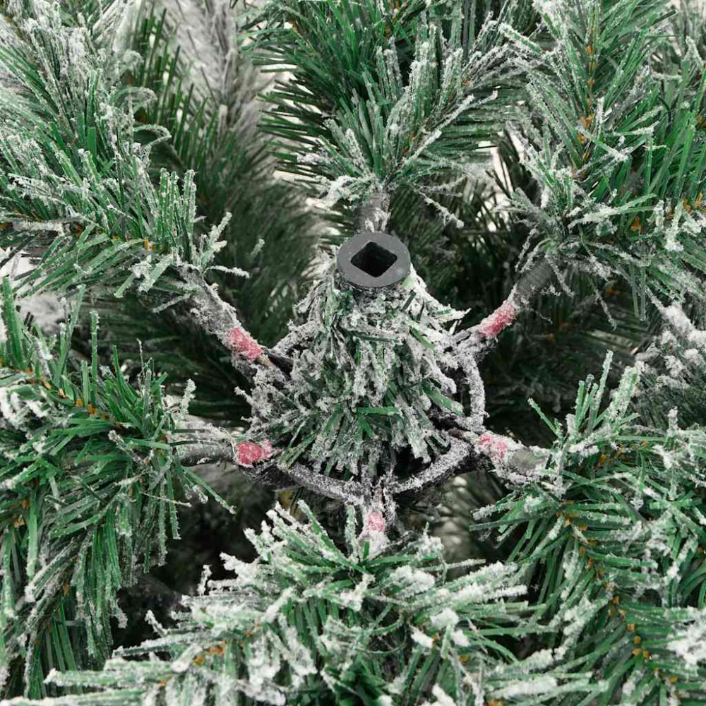 Produktbild för Plast Hingad Julgran med 150 LED-lampor Grön och Vit 150 cm