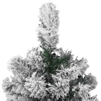 Produktbild för Plast Hingad Julgran med 150 LED-lampor Grön och Vit 150 cm