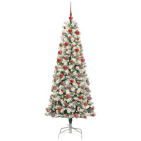 Produktbild för Plast Hingad Julgran med 300 LED-lampor Grön och Vit 180 cm
