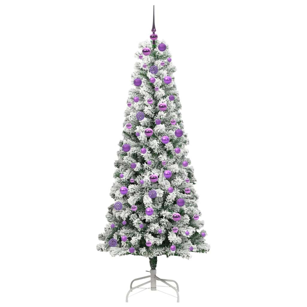 Produktbild för Plast Hingad Julgran med 300 LED-lampor Grön och Vit 180 cm