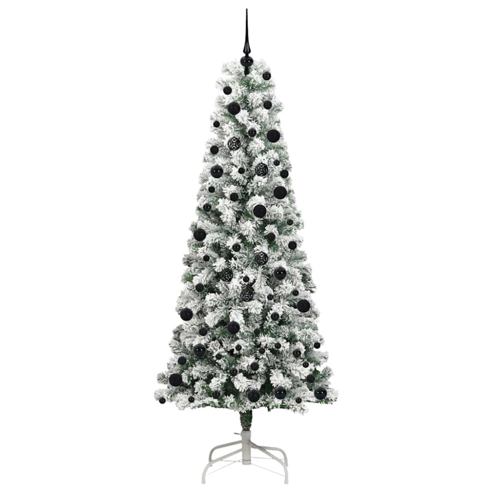 Produktbild för Plast Hingad Julgran med 300 LED-lampor Grön och Vit 240 cm