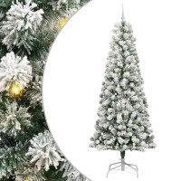 Produktbild för Plast Hingad Julgran med 300 LED-lampor Grön och Vit 240 cm