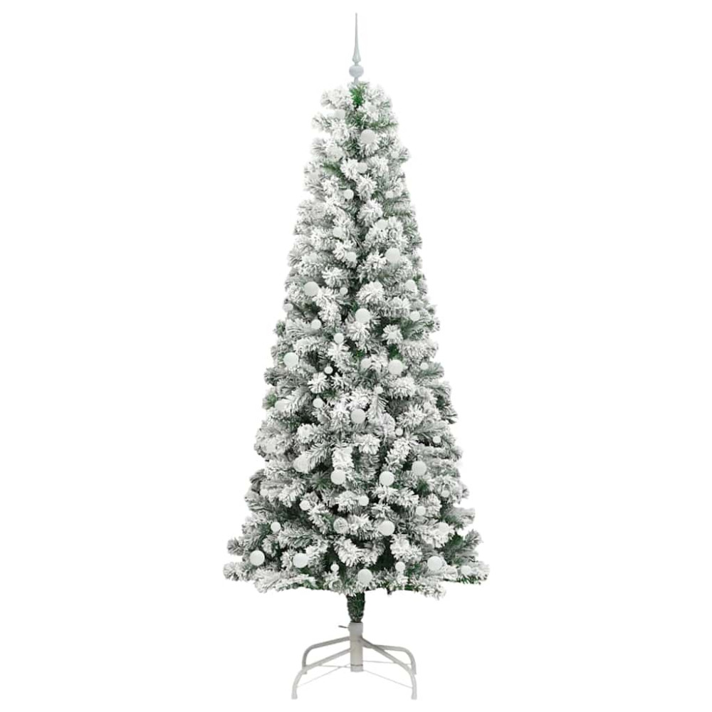 Produktbild för Plast Hingad Julgran med 300 LED-lampor Grön och Vit 240 cm